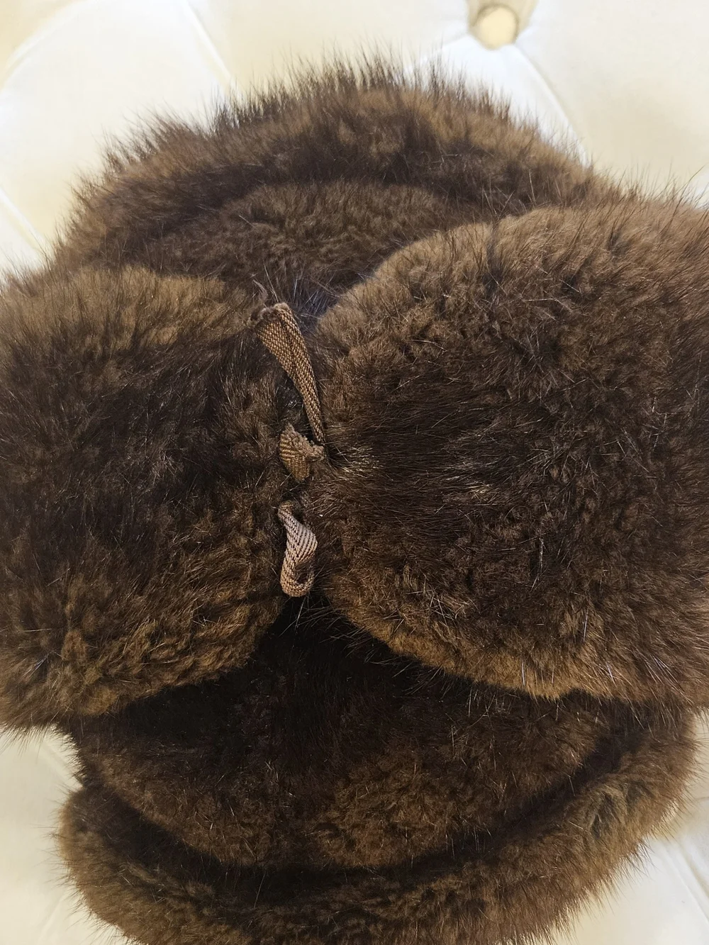 Geunine Fur Man's Winter Hat, Vintage, Brown Color
